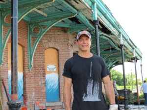 Developer George Albert stands outside the former Central Railroad of New Jersey train station in Wilkes-Barre last July as a community cleanup of the 1869 structure was getting underway.
Times Leader file photo
