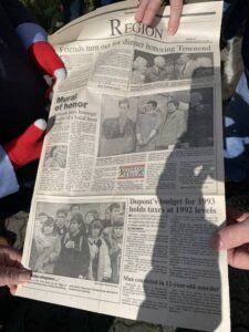 A copy of a Times Leader story from November 1992 about the dedication of a mural at the Veterans Administration Medical Center in Plains Township that featured Day Turner.
                                 Submitted Photo