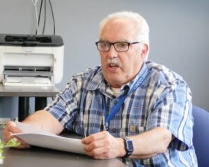 Luzerne County Controller Walter Griffith speaks during a news conference this week about his work with the election bureau to track campaign finance reports.
                                 Jennifer Learn-Andes | Times Leader