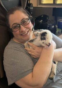 Luzerne County 911 telecommunicators cuddled with goats from Buttinhead Farms in Hunlock Creek Monday as part of activities celebrating National Public Safety Telecommunicators Week, according to county Emergency Services Director Lucille Morgan. Shown is telecommunicator specialist Angela Hazelton.
Submitted photo