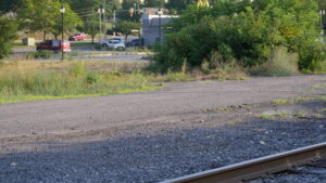 Reading Blue Mountain & Northern Railroad Co. has purchased this lot along the active rail in downtown Wilkes-Barre, which could accommodate a boarding platform if passenger rail comes to the city’s downtown. The McDonald’s at the corner of Wilkes-Barre Boulevard and Northampton Street is visible in the background.
                                 Jennifer Learn-Andes | Times Leader
