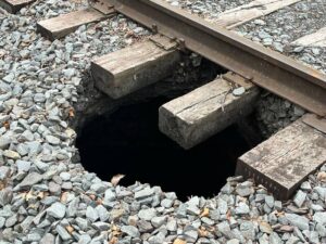 Sinkhole discovered at Luzerne County rail line in Ashley