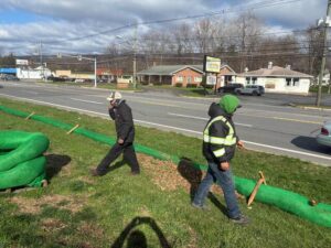Rain garden construction underway at Luzerne County’s Operations Building in Wyoming